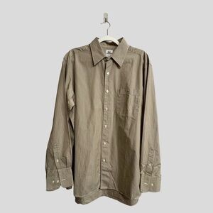LACOSTE | MEN SHIRT | BUTTON UP | BEIGE STRIPED | SIZE: 44 | EXCELLENT CONDITION